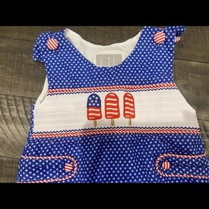 Lil Cactus Red, White and Blue Onesie